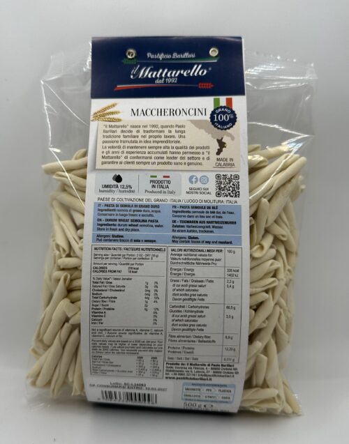 MACCHERONCINI SECCHI 500 GR.